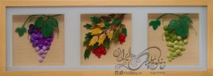 تابلوی سه تکه انگور ملیله کاغذی
