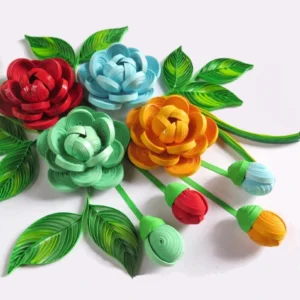 آموزش گل رز و غنچه سه بعدی کوئیلینگ